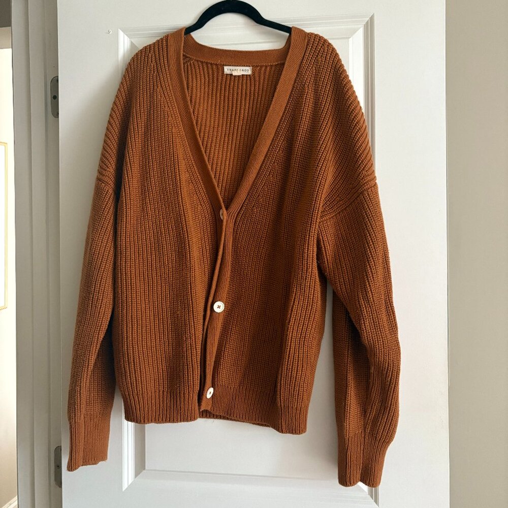 Tradlands Shelter Cardigan Cotton Sienna Brown Size XL